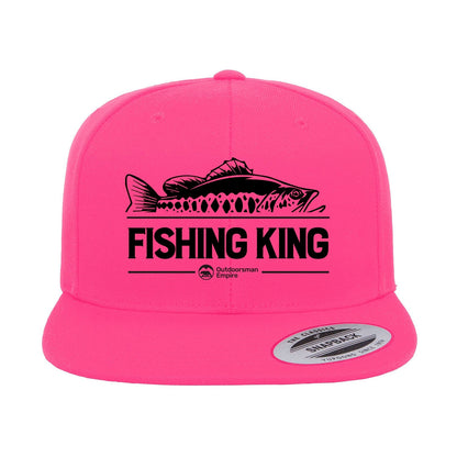 Fishing King Embroidered Flat Bill Cap