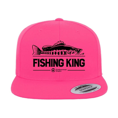 Fishing King Embroidered Flat Bill Cap