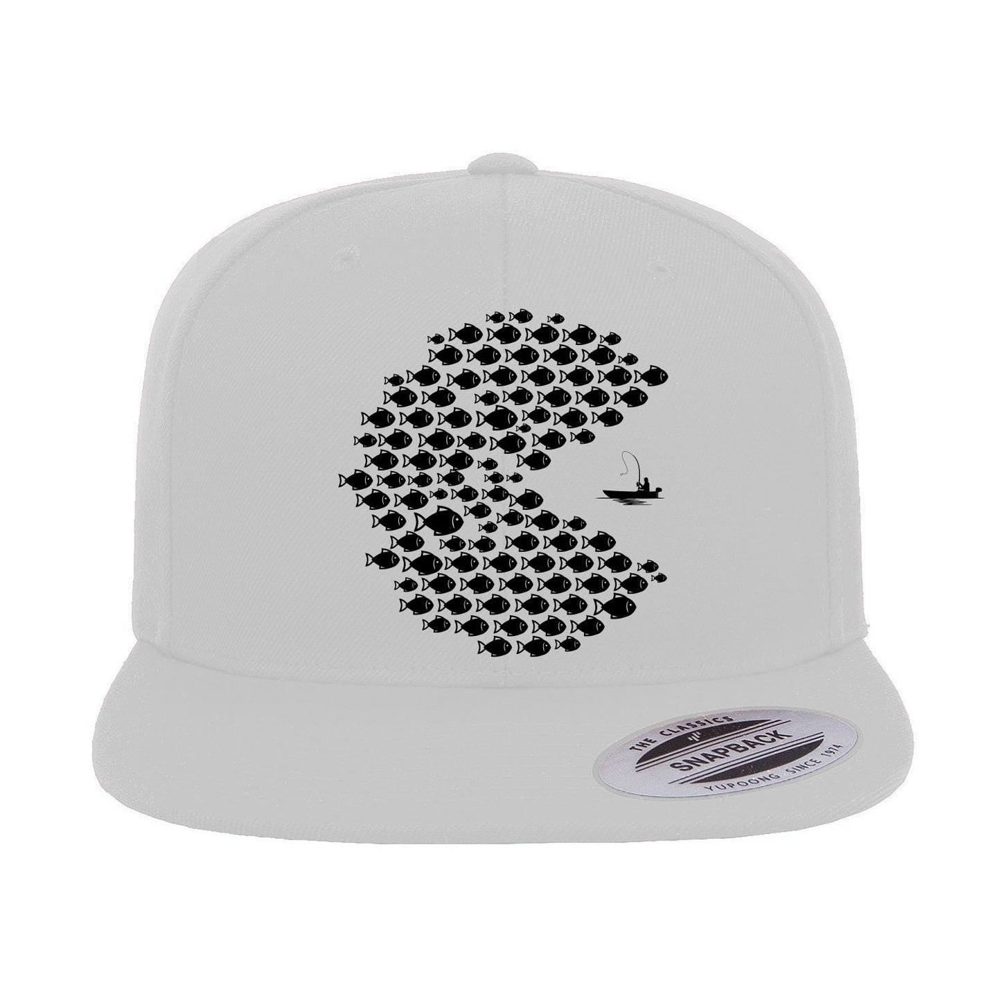 Fishing Pacman Style Flat Bill Cap