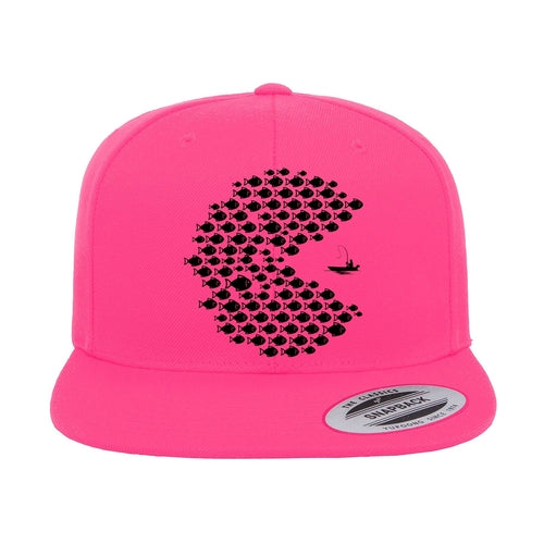 Fishing Pacman Style Flat Bill Cap