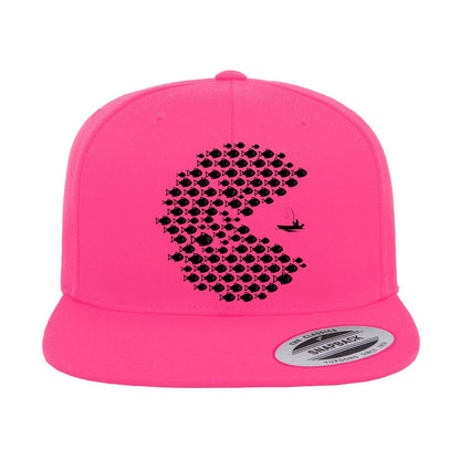 Fishing Pacman Style Flat Bill Cap