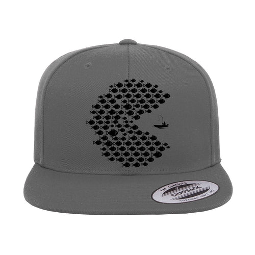 Fishing Pacman Style Flat Bill Cap