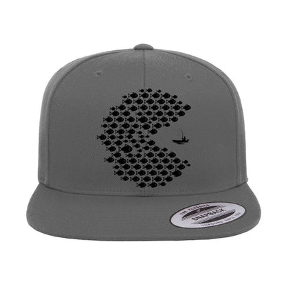 Fishing Pacman Style Flat Bill Cap