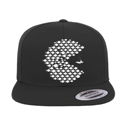 Fishing Pacman Style Flat Bill Cap