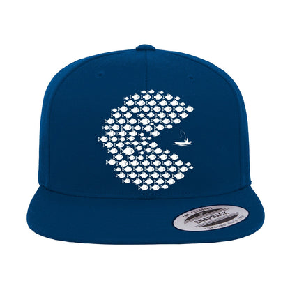 Fishing Pacman Style Flat Bill Cap
