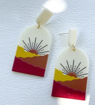 Colorful Printed Scenery Earrings