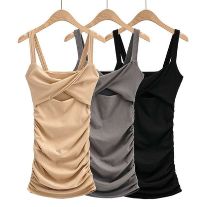 Knick Bow V neck Short Spaghetti Strap Dress