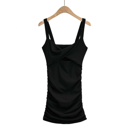 Knick Bow V neck Short Spaghetti Strap Dress