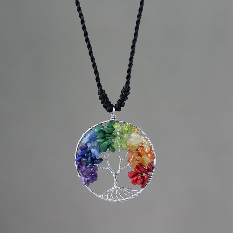 Tree of Life Rainbow Necklace