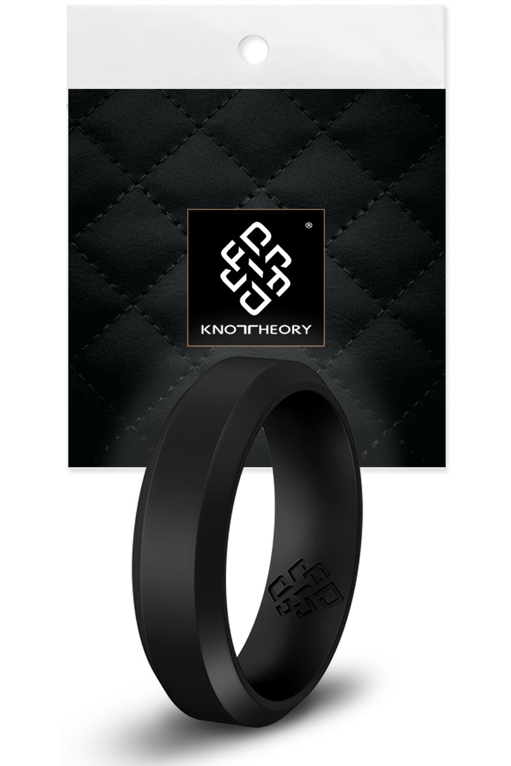 Smooth Black Bevel Edge Breathable Silicone Ring For Men and Women