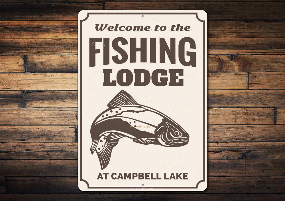 Fishing Lodge Welcome Sign