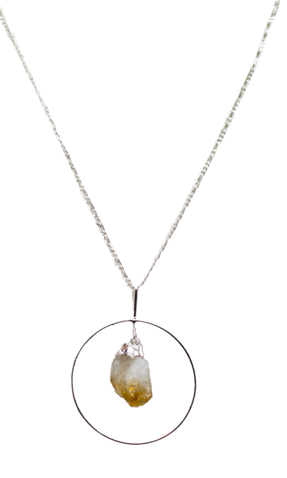 Silver Circlet with Small Raw Crystal on Silver Chain