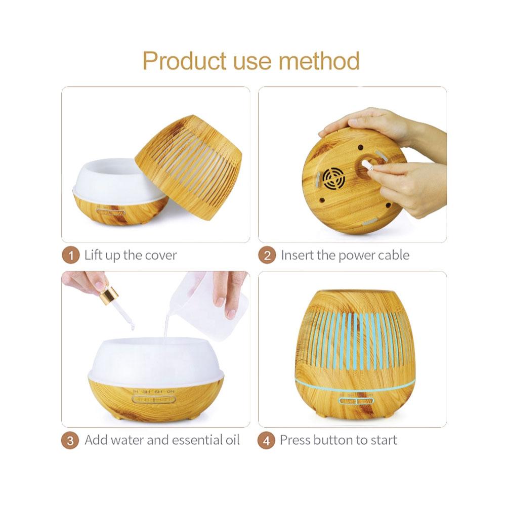 Essential Oil Aroma Diffuser and Remote - 300ml Hollow Ultrasonic Air