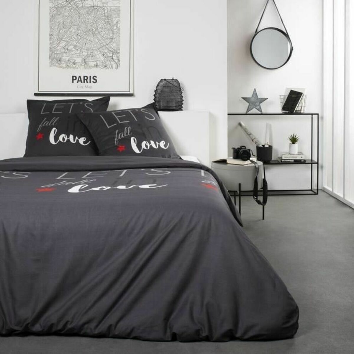 Bedding set TODAY Love Grey 240 x 260 cm