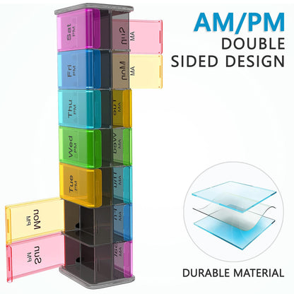 Extra Large Pill Organizer  XXL Pill Box 7 Day   Weekly Pill Organizer