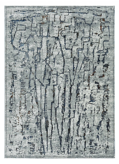 3inches x 5inches Grey Abstract Lines Area Rug