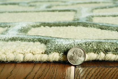 5inchesx7inches Beige Hand Tufted Geometric Indoor Area Rug