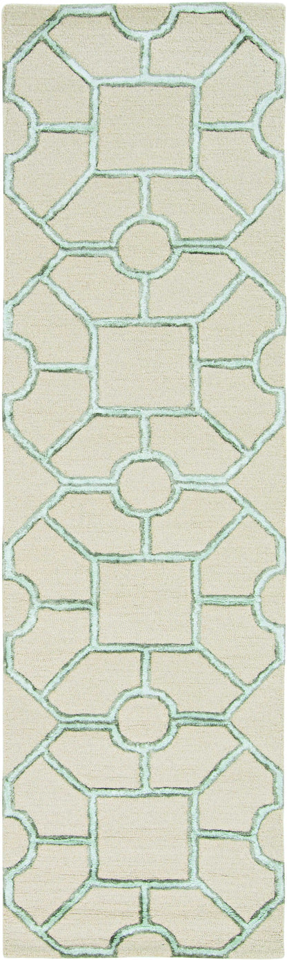 5inchesx7inches Beige Hand Tufted Geometric Indoor Area Rug