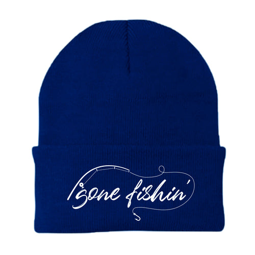 Gone Fishing v2 Embroidered Beanie