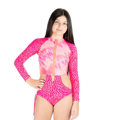 Tie Dye Leopard - Rash Guard - Kids Swimwear