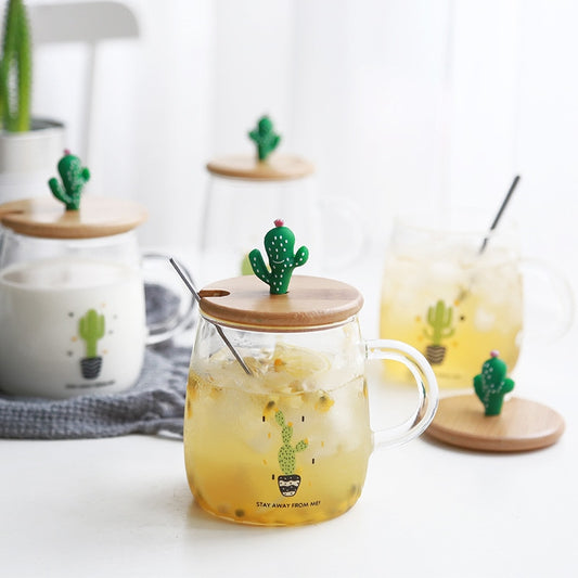 500ml Transparent Cactus Flamingo Tea Glass