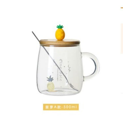 500ml Transparent Cactus Flamingo Tea Glass