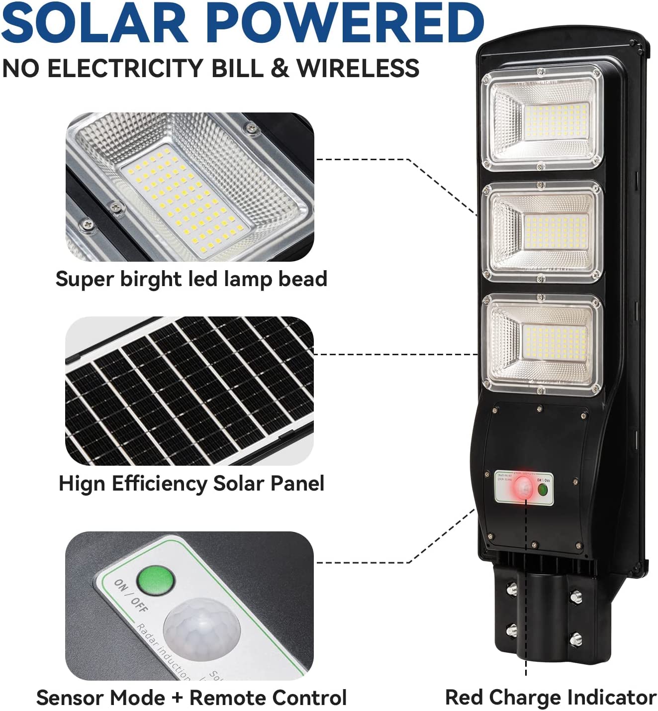 LANGY 90W solar street light 9000 lumens