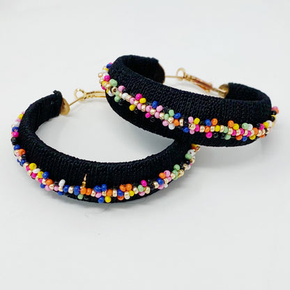 Beaded Hoop Earrings