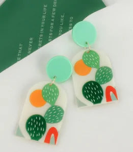 Colorful Printed Scenery Earrings