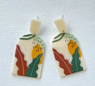 Colorful Printed Scenery Earrings
