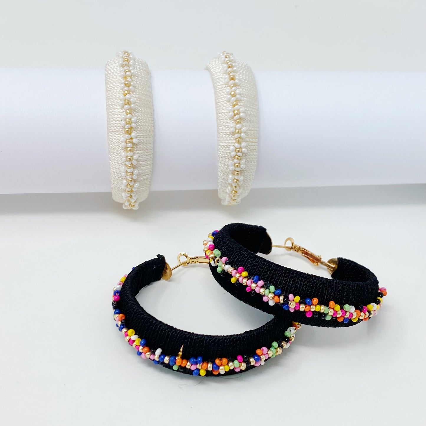 Beaded Hoop Earrings