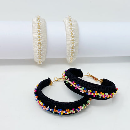 Beaded Hoop Earrings