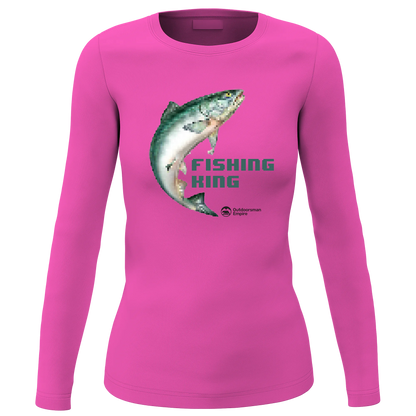 Fishing Pixelated Women Long Sleeve Shirt