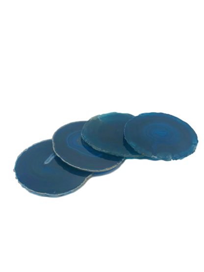 Agate Coasters with Natural Trim, Set of 4