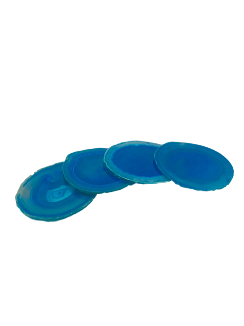Agate Coasters with Natural Trim, Set of 4