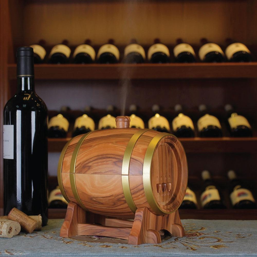 Essential Oil Aroma Diffuser - 350ml Barrel Wood Ultrasonic Air Mist