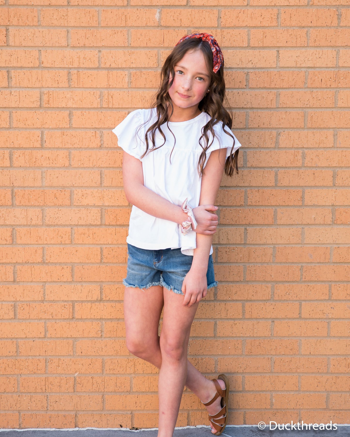 Tractr Dark Distressed Denim Shorts for Girls