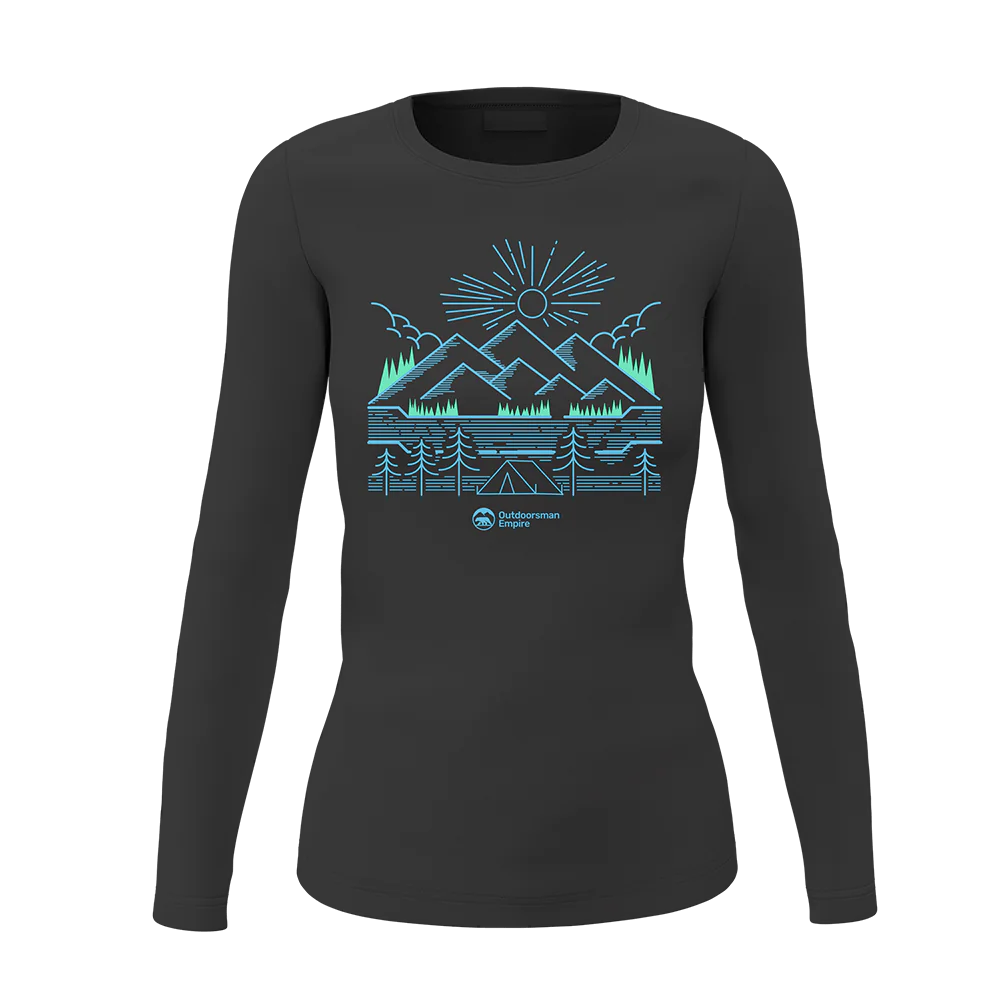 Camping Lines Women Long Sleeve Shirt