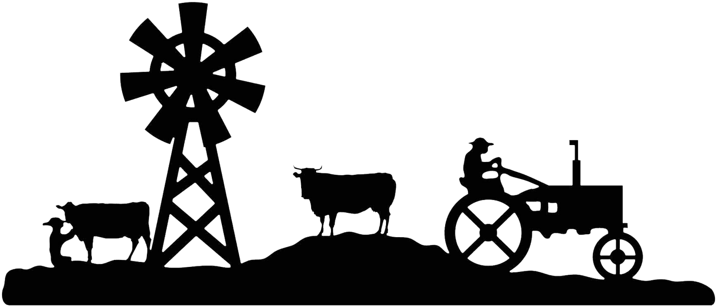 Farm Silhouette - Metal Wall Art