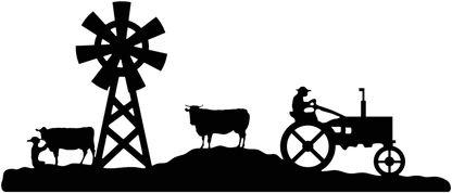 Farm Silhouette - Metal Wall Art