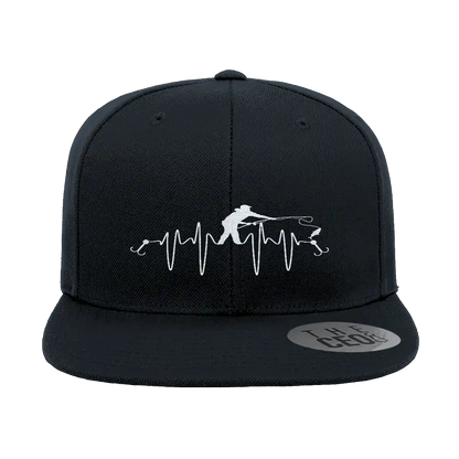 Fishing Heart Beat Embroidered Flat Bill Cap