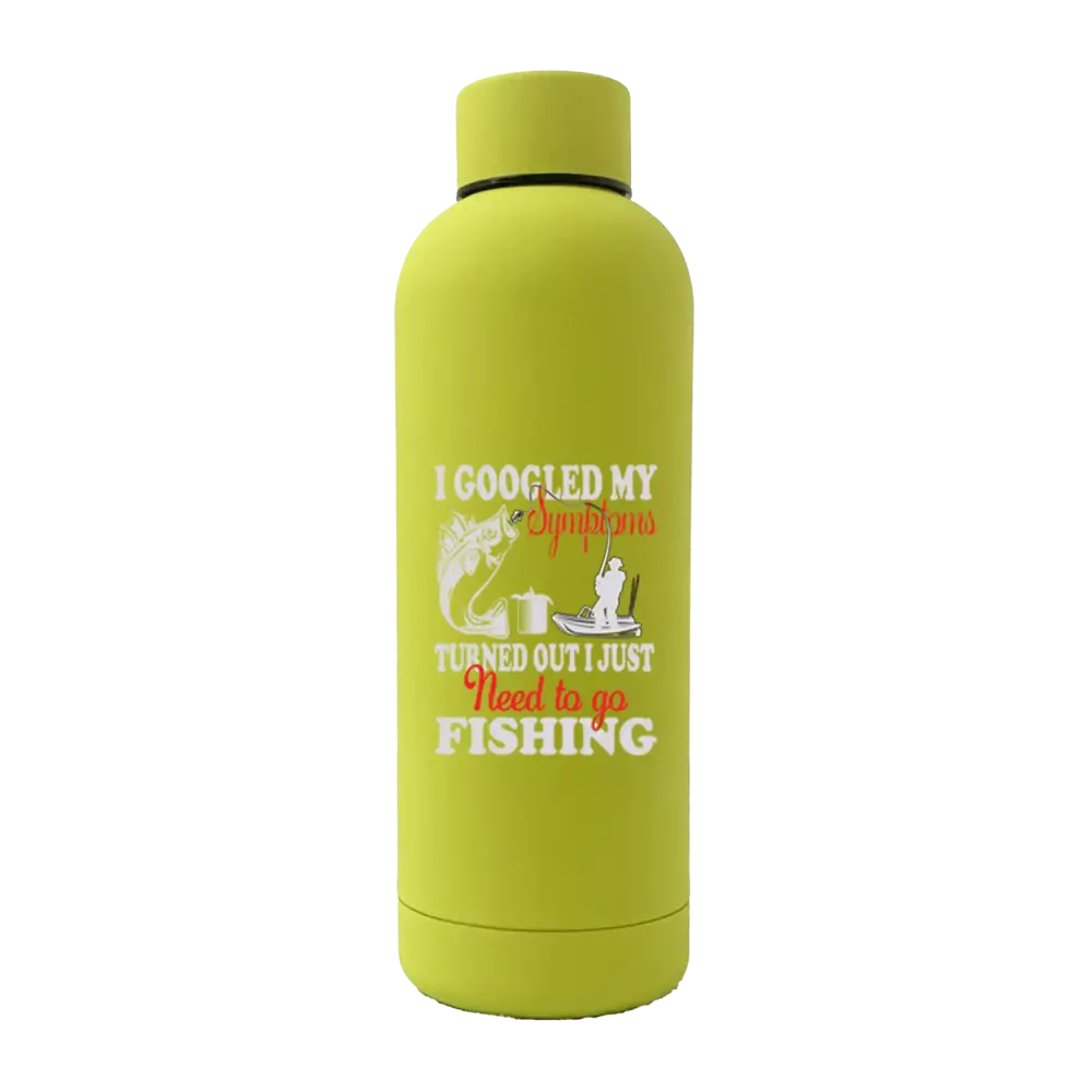 Fishing Symptoms 17oz Stainless Rubberized Water Bottle