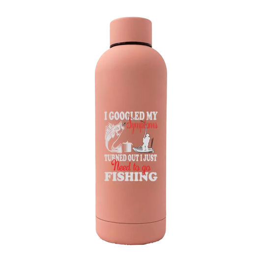 Fishing Symptoms 17oz Stainless Rubberized Water Bottle
