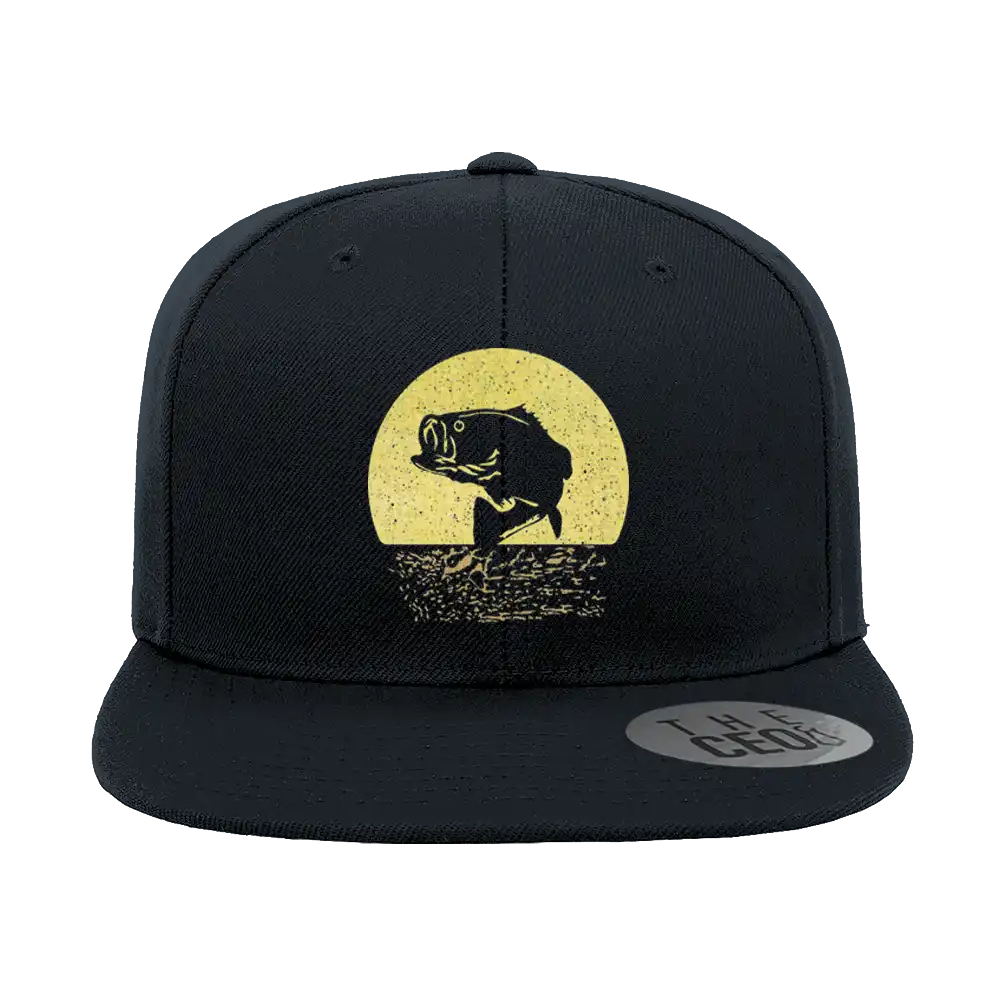 Fishing Embroidered Flat Bill Cap