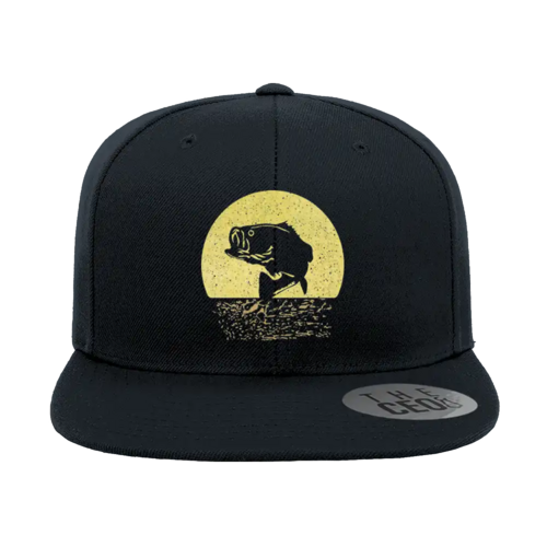 Fishing Embroidered Flat Bill Cap