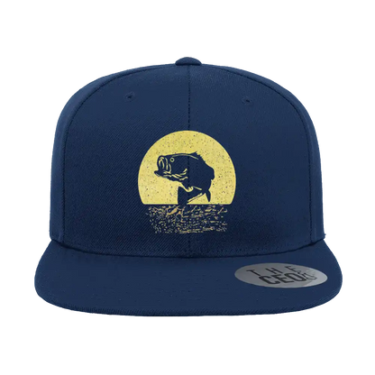 Fishing Embroidered Flat Bill Cap