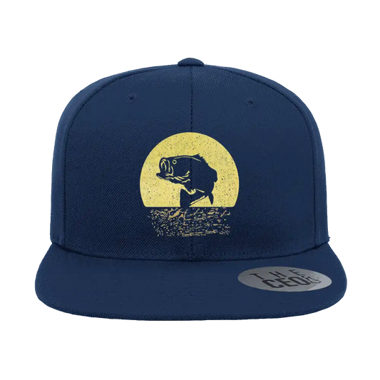 Fishing Embroidered Flat Bill Cap