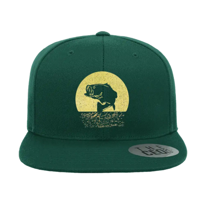 Fishing Embroidered Flat Bill Cap