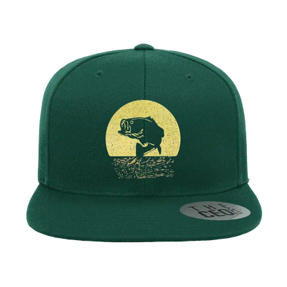Fishing Embroidered Flat Bill Cap