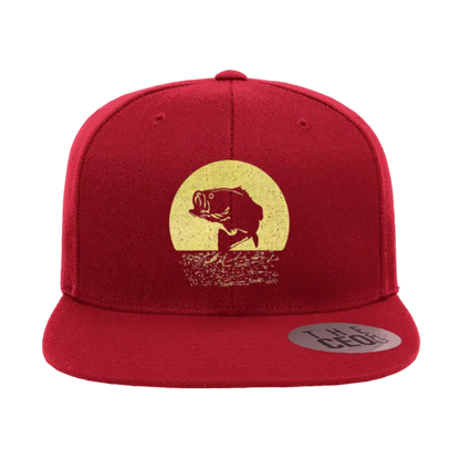Fishing Embroidered Flat Bill Cap